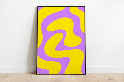 Purple and Yellow Swirl Art Print Digital Download