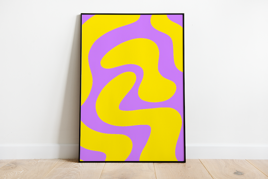 Purple and Yellow Swirl Art Print Digital Download