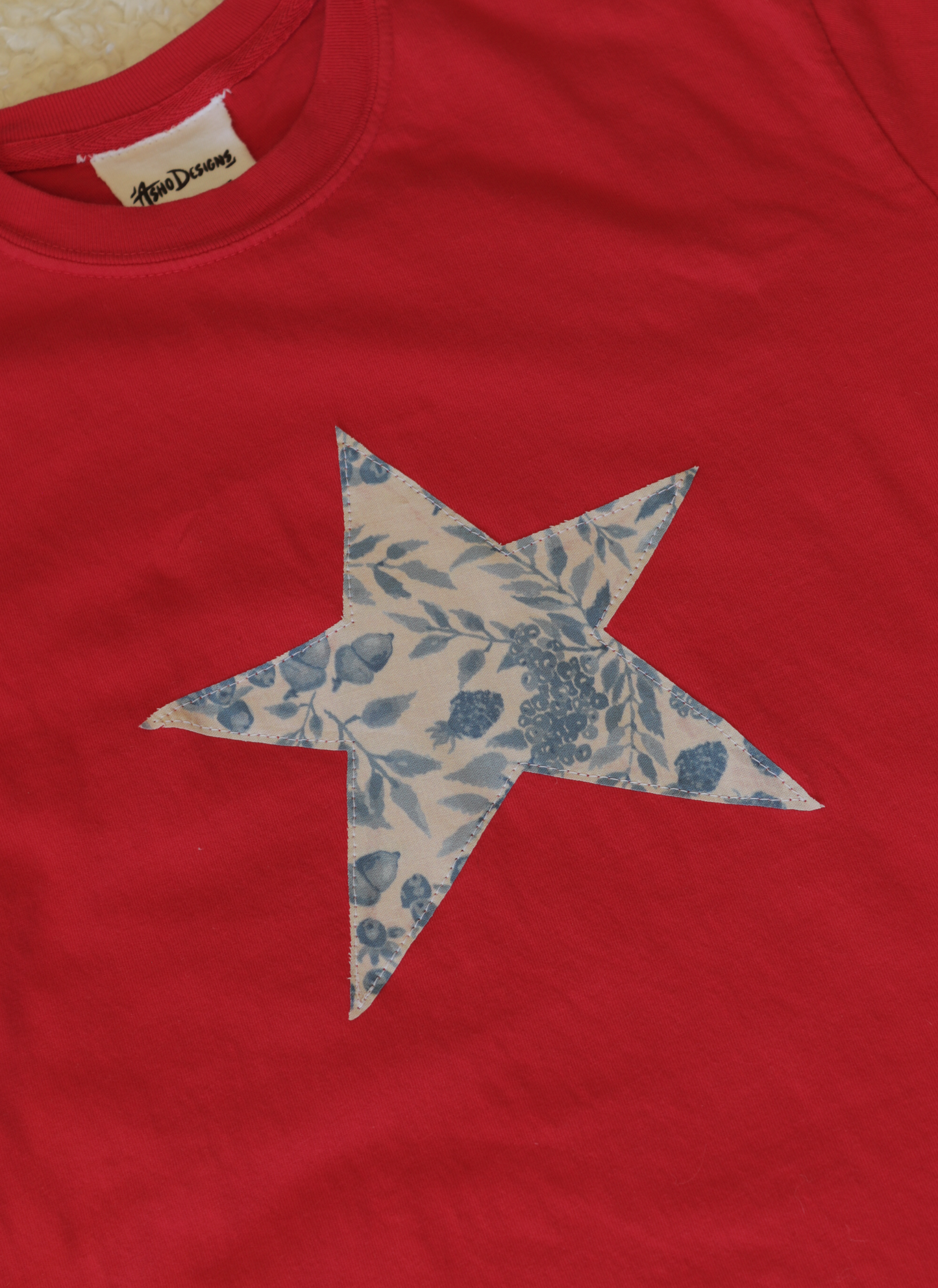 Red Star T-Shirt with Berry Pattern