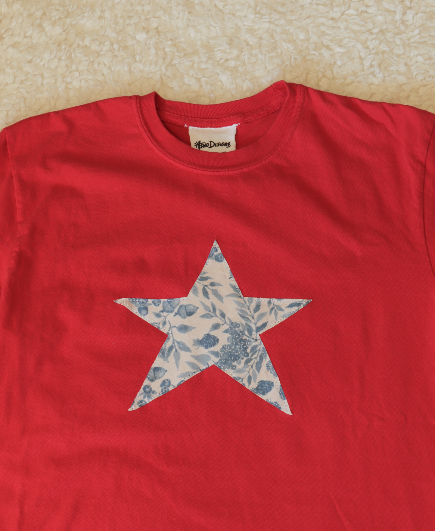 Red Star T-Shirt with Berry Pattern