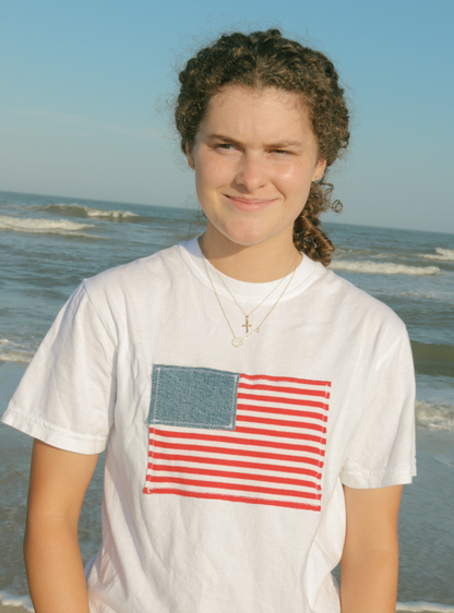 American Flag Patch T-Shirt